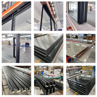 Cloison de séparation en verre avec cadre en aluminium, porte de séparation de pièce, porte intérieure pour bâtiments commerciaux et projets de bureaux