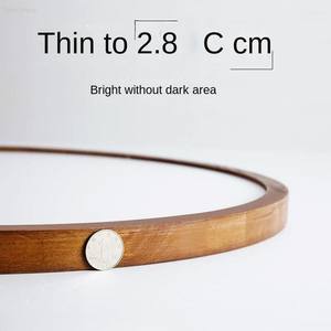 Lámpara de Techo Moderna Retro Color Nogal con Cubierta Acrílica, Luz LED Ultrafina con Control Remoto para Dormitorio y Sala de Estar - Product Image 3