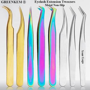 8シェイプデザインチタン金メッキまつげまつげ延長ピンセット複数色オプションカスタムロゴまつげクリップ - Product Image 1
