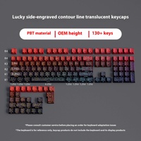 Customizable 97 Keys PBT Doubleshot Keycaps Terrain Side Printed Keyboard Keycaps Custom Contour Lines Translucent Keycap OEM
