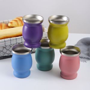 Venta caliente 8Oz Argentina <span class=keywords><strong>Mate</strong></span> 18/8 Acero inoxidable Doble pared <span class=keywords><strong>Mate</strong></span> Cup - Product Image 2