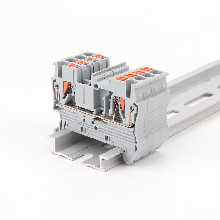 KPT 4 Terminal Block Spring Spring-cage Connection Nylon PA66 Din Rail ...