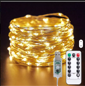 Guirnalda <span class=keywords><strong>de</strong></span> <span class=keywords><strong>Luces</strong></span> LED <span class=keywords><strong>de</strong></span> Alambre <span class=keywords><strong>de</strong></span> Cobre, <span class=keywords><strong>Luces</strong></span> <span class=keywords><strong>de</strong></span> Cadena LED Alimentadas por USB, Lámpara <span class=keywords><strong>de</strong></span> Exterior para Fiestas, Guirnalda <span class=keywords><strong>de</strong></span> <span class=keywords><strong>Luces</strong></span> Decorativas <span class=keywords><strong>con</strong></span> Control Remoto - Product Image 1