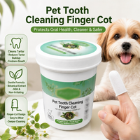 Soin dentaire pour animaux de compagnie : Gants de nettoyage pour chiens et chats, lingettes à doigts, éliminateur de tartre à base de plantes, rafraîchisseur d'haleine OEM ODM