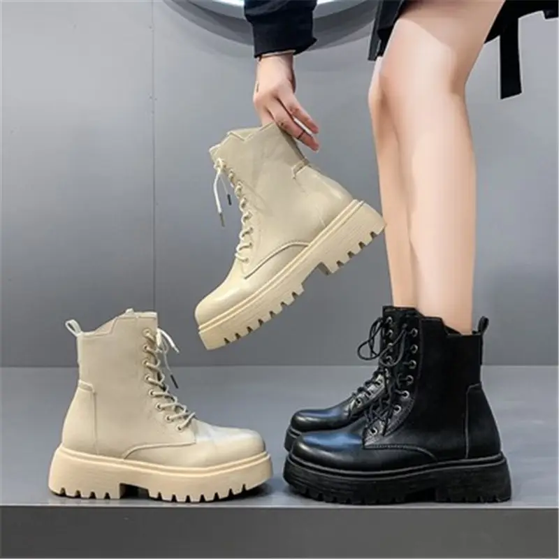 New Arrival Autumn and Winter Boots Zipper Round Toe Casual Shoes Women's Motorcycle Pu Leather Boots For Women