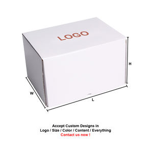 Boîte d'expédition en carton ondulé de luxe personnalisée, petite quantité en stock, emballage de parfum, entièrement blanche, 16x16x6, design plié, conception gratuite incluse - Product Image 6