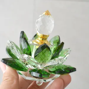 Grosir botol parfum kristal berbentuk Lotus 3ml botol kaca Attar botol minyak parfum kristal untuk hadiah pernikahan