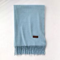 Écharpe Hijab en Cachemire Lourd Uni et Mousseline, Châle Couleur Unie, Bandeau pour Femme, Hiver, Adulte, Hijabs Musulmans, Motifs Argyle et Nœuds