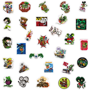 50 autocollants imperméables de style graffiti urbain, motif dessin animé Rat <span class=keywords><strong>Fink</strong></span>, pour skateboard, moto, voiture, étiquette personnalisée - Product Image 3