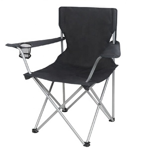 Silla Portátil <span class=keywords><strong>de</strong></span> Alta Resistencia con Respaldo Alto para Camping y Senderismo, Color Negro, Desmontable, con Portavasos - Product Image 1