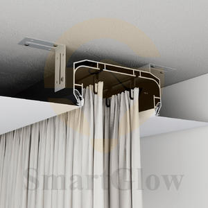 Installazione nascosta a doppia fila profili per tende anodizzati in Pvc bianco nero profilo del soffitto teso con profilo della tenda - Product Image 1