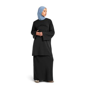 Maglione invernale lavorato a maglia in cotone Casual quotidiano Islam modesto set top primavera a maniche larghe <span class=keywords><strong>Beige</strong></span> camicette e camicie modeste - Product Image 4