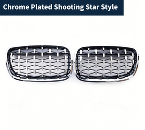 Griglia Anteriore Cromata Nera Lucida Stile Shooting Star per BMW <span class=keywords><strong>X5</strong></span> <span class=keywords><strong>E70</strong></span> 2007-2013, Accessorio di Ricambio per Paraurti Anteriore - Product Image 3