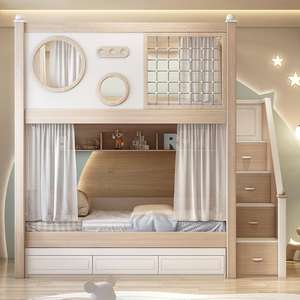 Fábrica JS: Venta al por mayor de lujo asequible, cama litera doble moderna de madera con tobogán, cómoda para uso hotelero. - Product Image 5