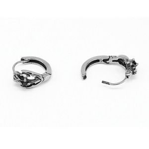 Pendientes de Aro yunnique con Diseño de Ancla, Acero Inoxidable, Engaste de Garras, Diamantes, Diseño Geométrico, Joyería Unisex - Product Image 3