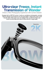 Yapay Zeka Akıllı Gözlük 8MP HD Kamera 32G WIFI Aktarım ChatGPT Hareket Kontrolü Yapay Zeka Çeviri Fotoğrafçılık Akıllı Gözlük - Product Image 6