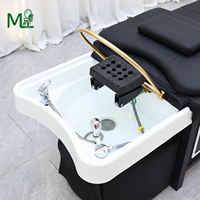 Lit de lavage de cheveux moderne japonais avec cascade pour spa capillaire, lit de massage thaïlandais intégré pour salon de coiffure