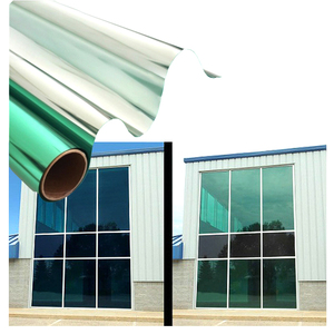 1.52*30M di Costruzione Finestra <span class=keywords><strong>Pellicola</strong></span> di Colorazione Verde e Argento 05% Vlt Metallico Riflettente PET Specchio Finestra Tinta Per Gli Edifici Occhiali - Product Image 1
