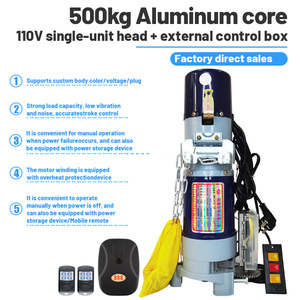 Motor de puerta de garaje de 500kg, caja de Control de 110V de un solo cabezal, colgada fuera de la puerta, puerta enrollable con núcleo de aluminio - Product Image 2