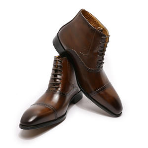 Bottes Balmoral en cuir pour homme, texture poncée à la main, style Amish, en coton, pour le travail, couleur unie, spécialité Mates, imperméables et antidérapantes - Product Image 6