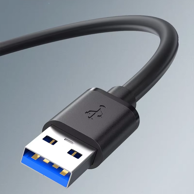 USB 3.0 a Male to Male Copper Data Cable with Nylon Jacket and Braid Shielding 5A Fast Charging for TV & Android Devices