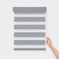 Persianas Verticales Zebra, Cortinas Enrollables Manuales con Cuerda de Cuentas, Doble Capa, Tela Opaca Protectora Solar para Balcón