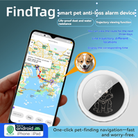 Traceur GPS Findtag pour animaux de compagnie avec suivi en temps réel, étanche IPX6, alarme de localisation NFC pour systèmes iOS et Android