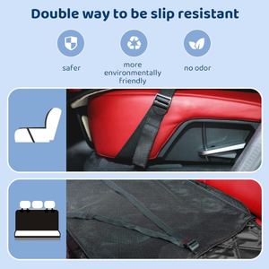 Housse de siège de voiture pour animaux de compagnie, <span class=keywords><strong>protection</strong></span> de voiture imperméable et résistante avec fenêtre en maille et fermeture éclair, <span class=keywords><strong>protection</strong></span> complète du siège arrière et des portes - Product Image 5