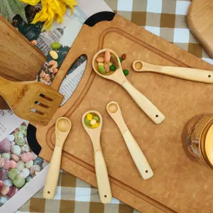 Kochute nsilien Küchen utensilien aus Holz Kuchen löffel Fünf Stück Set Bambus Messlöffel