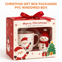 Boîte cadeau de Noël avec fenêtre en PVC, doublure en éponge, fermeture magnétique, écologique, durable, emballage de présentation, vente en gros, directement de l'usine
