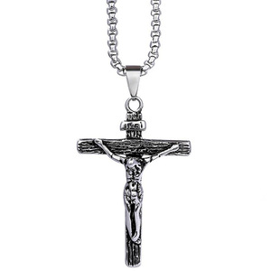 Collar de Acero Inoxidable con Colgante de Cruz Cristiana de Titanio, Joyería para Hombre y Mujer, Adorno de Moda - Product Image 2