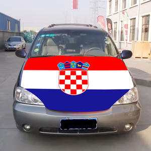 Housse de capot de voiture personnalisée en polyester avec drapeau croate pour la Coupe de football 2026, idéale pour la décoration extérieure des véhicules - Product Image 3