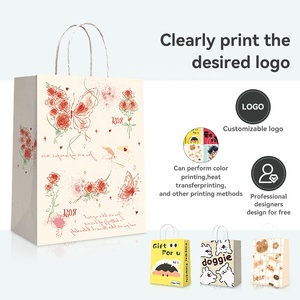 Sacs en papier kraft imprimés orange personnalisés RUIQI, sacs d'emballage <span class=keywords><strong>de</strong></span> marchandises pliables, recyclables, résistants, en gros, épaissis, BSCI - Product Image 2