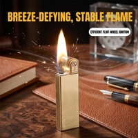Briquet à kérosène en métal rétro classique rechargeable, logo gravé au laser, disponible en plusieurs couleurs