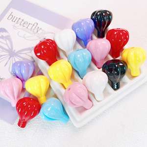 Nouveau ballon à air chaud perles perforées fond peint à la main ovule bricolage chaîne de téléphone portable bijoux matériaux faits à la main - Product Image 2