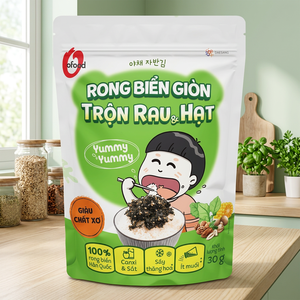 Algues croustillantes mélangées aux légumes et aux noix, marque O'food - Collation saine et pratique à base d'algues, idéale pour les enfants |   Produit en gros et OEM - Product Image 1