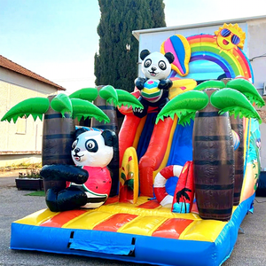 Tobogán inflable comercial con forma de panda para niños, castillo inflable para fiestas infantiles al aire libre. - Product Image 1
