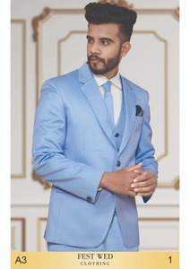 Ensemble de blazer formel de qualité supérieure pour hommes avec gilet coupe régulière parfait pour les fêtes de mariage et les occasions spéciales - Product Image 4