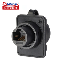 CNLINKO-conector Ethernet RJ45, Conector de señal blindada, resistente al agua, cat5, RJ45