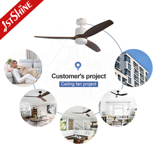 1 ventilador de techo Led stshine 3 aspas de madera viento suave Fácil instalación AC Motor ventilador de techo con control remoto - Product Image 5