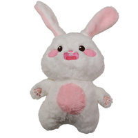 Jouet Lapin d'Anniversaire en Peluche Douce Personnalisé, Lapin en Peluche Mignon, Fabrication OEM ODM, Vente en Gros, Polyester, Coton PP, Brodé