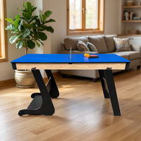 Mesa de Juego Multifuncional Plegable 3 en 1 de 4 pies, Incluye Billar, Tenis y Escritorio, Compatible con OEM y ODM, con Ruedas