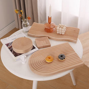 Plateau de rangement en bois de hêtre massif pour l'aromathérapie, plateau <span class=keywords><strong>à</strong></span> thé de l'après-midi, assiette <span class=keywords><strong>à</strong></span> dîner, vente en gros - Product Image 1