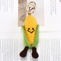 Porte-clés en peluche alimentaire au crochet fait main, pendentif mignon Croissant, Toast, Nuage, Légume, breloque de sac Amigurumi, cadeau créatif pour femmes
