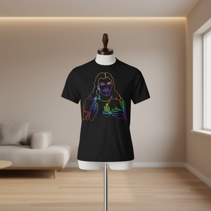 T-Shirt Unisex con Arte Astratta di Gesù Cristo e Arcobaleno, Stampa Digitale, Regalo Religioso - Product Image 2
