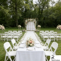 Chaises pliantes Wimbledon de couleur blanche, dernier design, best-seller pour les événements et les mariages.