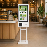 Terminal de paiement en libre-service intérieur 15,6 pouces, borne de paiement tactile, machine POS, lecteur NFC, scanner de codes-barres pour supermarché