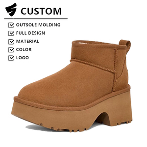 Winter New <strong>Women's</strong> Waterproof Soft Snow <strong>Boots</strong> Mermaid-Style <strong>Wedge</strong> Heels Thick-Soled Height Increasing Extra-Thick Woolen Warm - Product Image 6