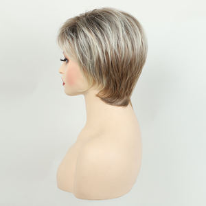 <span class=keywords><strong>Parrucche</strong></span> Sintetiche Resistenti al Calore con Taglio Corto Pixie Ombre Biondo per Donne, Vendita all'Ingrosso - Product Image 6