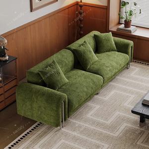 Vente d'usine 2025 : Canapé modulaire convertible en chenille, style minimaliste français moderne, vert crème, Breeze Villa Park - Product Image 3